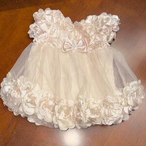 Elegant Rosette Baby Dress with Bow